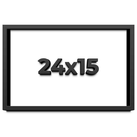 24x15 Shadow Box Frame Black | 1 inches Deep Real Wood Contemporary Shadowbox Display Frame | UV