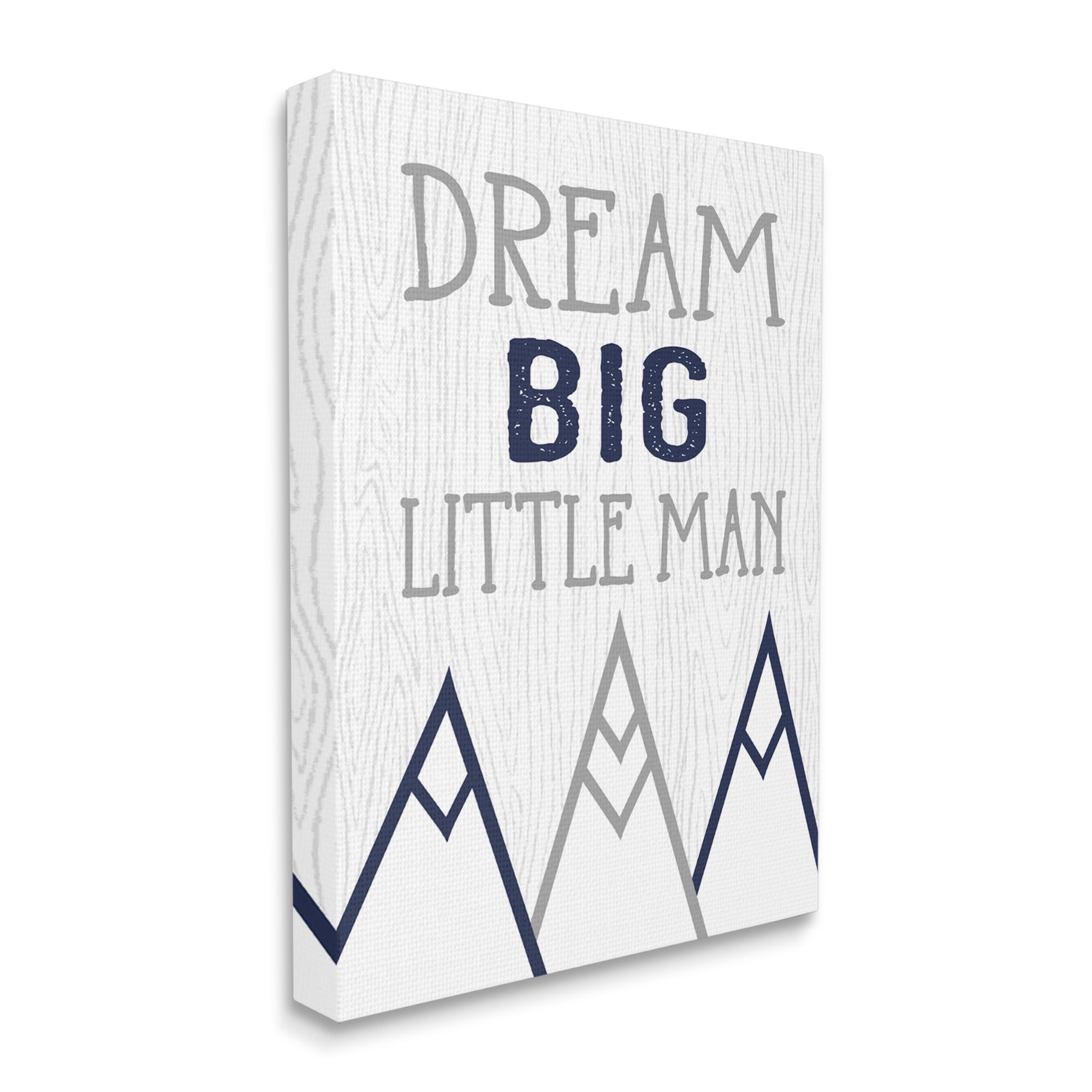 Stupell Industries Dream Big Little Man Phrase Rustic Mountain Range Canvas Wall Art by Ashley Calhoun