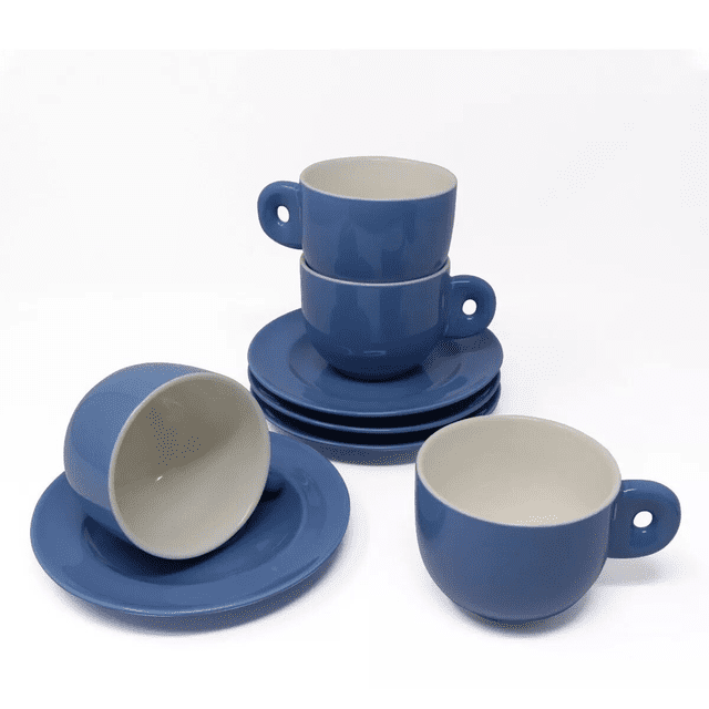 Juego de 4 Tazas Ideen 270 ml Cerámica Azul