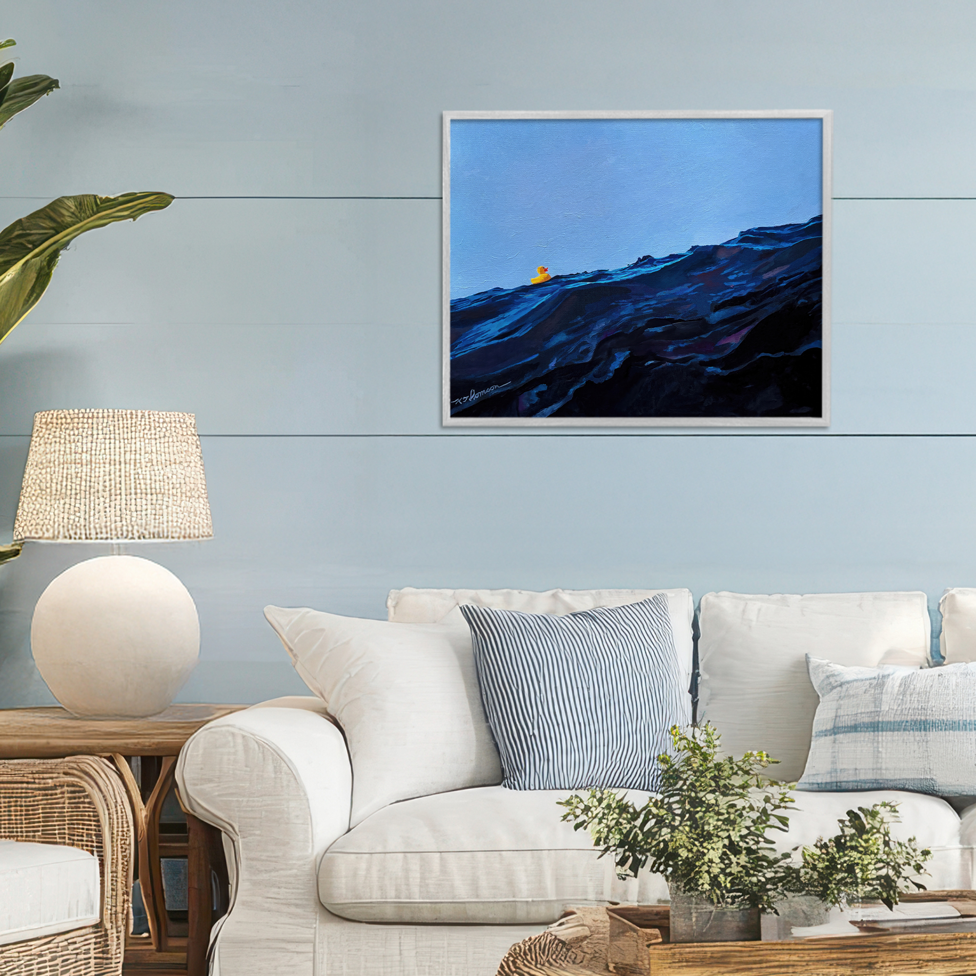 You're The One Duck Gray Framed Giclee Art, design by Keith Thomson