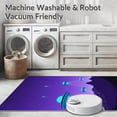 thumbnail image 5 of ODIKA 5'x7' Machine Washable Non-Slip Area Rug, Alien Spacecraft Encounter Midnight Horizon Beam Adventure High Traffic Rug, Purple, 440637, 5 of 7