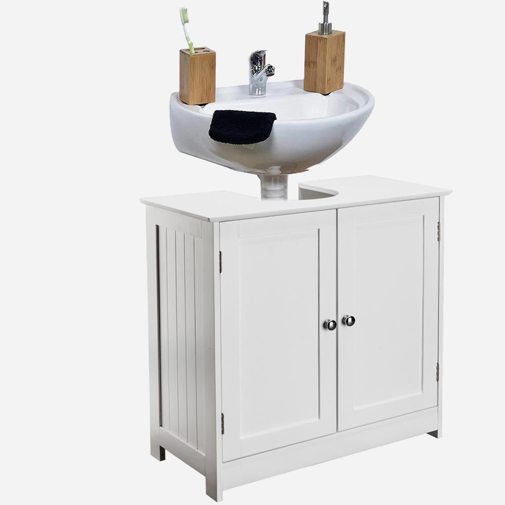 Buy WestWood Bathroom Vanity Unit Under Sink Wash Basin Cabinet Storage  Shelving Floor Standing Wooden Cupboard Grey BFR04 Online at  desertcartDenmark