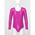 thumbnail image 5 of iiniim Kids Girls Shiny Metallic Ballet Dance Leotard Long Sleeve Gymnastics Outfits Athletic Dancewear, 5 of 7