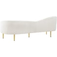 thumbnail image 5 of Meridian Furniture Ritz Boucle Fabric & Metal Sofa in Cream and Gold, 5 of 20