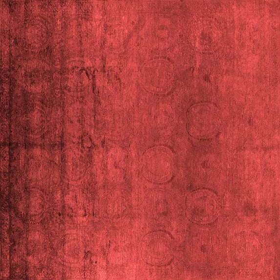 Ahgly Company Indoor Square Oriental Red Industrial Area Rugs, 4' Square