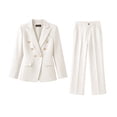 thumbnail image 6 of YSUEJPF Womens 2 Piece Business Casual Outfits Long Sleeve Blazer Straight Leg Pants Set Dressy Work Office Suit, 6 of 7