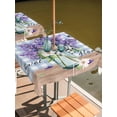 thumbnail image 2 of Outdoor Tablecloth with Umbrella Hole for Patio/Picnic/Party/Camping, Purple Lavender Waterproof Table Cloth Square Cover Washable, Spring Daisy Butterfly Plants Watercolor Blue (54"x 54"), 2 of 8