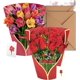 thumbnail image 1 of 2 pcs Tarjetas de felicitación de ramo de flores emergentes en 3D, con Sobre de Regalo, Tarjetas Pop Up de Flores, tarjetas del Día para Familiares, Amigos, Aniversarios y Profesores (Estilo Ⅰ), 1 of 4
