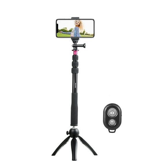 Andoer Selfie Stick + Mini Tripod + Phone Tripod Mount + Wireless Remote Control for iPhone X/8/7 Plus for Samsung S8 for GoPro Hero 6/5/4/3+/3 Action Camera for Digital Video Camera Photo Video