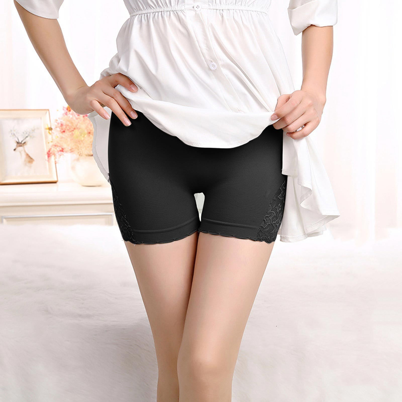 Lower Belly Fat Women Lace Bow Pants 