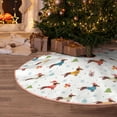 thumbnail image 5 of Xecao winter Snowflake Dachshund Pattern Christmas Tree Skirt Round Xmas Tree Mat Base Cover for Holiday Home Decorations-48", 5 of 6