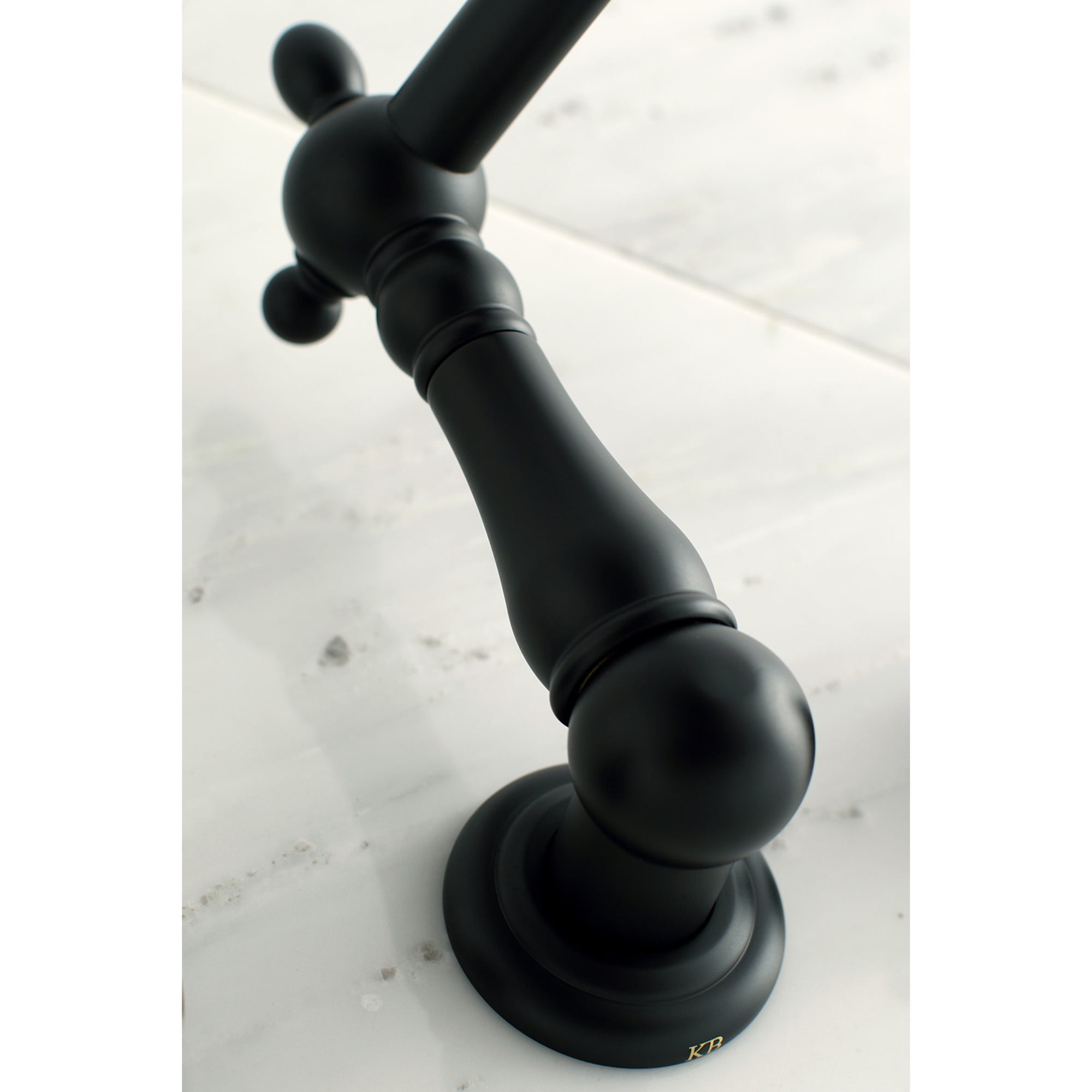 Kingston Brass KS1020PX Heritage Two-Handle Wall Mount Roman Tub Faucet, Matte Black