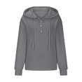 thumbnail image 6 of Mlzmgr Womens Hoodies V Neck Drawstring Pullover Fall Solid Color Loose Comfy Sweatshirts Blouse, 6 of 6
