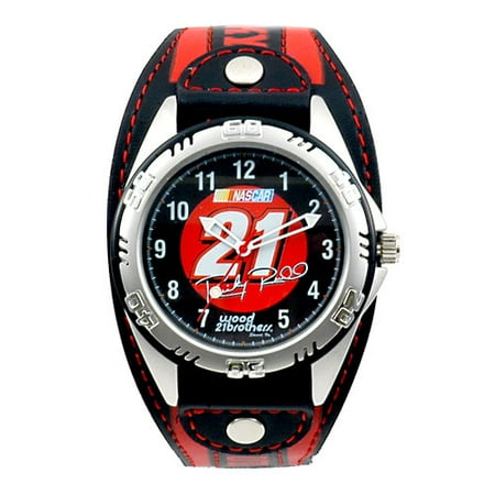 NASCAR Ricky Rudd Men's Water Resistant Sports Watch, Black and Red Dial
