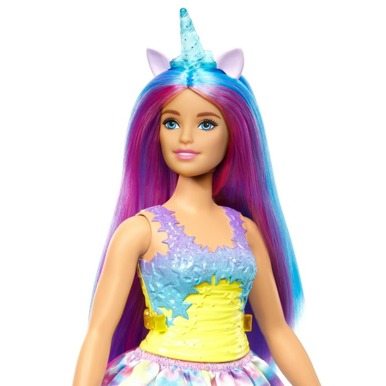 Barbie Dreamtopia Unicorn Doll with Blue & Purple Hair, Skirt, and