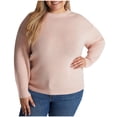 thumbnail image 1 of GigrtiJin Women's Plus Size Sweater Solid Color Round Neck Loose Casual Knit Sweaters Warm Comfy Sweater Tops, 1 of 6