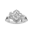 thumbnail image 4 of IGI Certified 3 Carat Princess Shape Lab Grown Diamond Engagement Ring | 14K White Gold | Garden Bloom Side Stone Diamond Ring | FG-VS1-VS2 Quality Friendly Diamonds, 4 of 6
