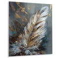 thumbnail image 2 of Designart "Feather Wanderlust Gold III" Glam Feather Metal Wall Art Prints, 2 of 5