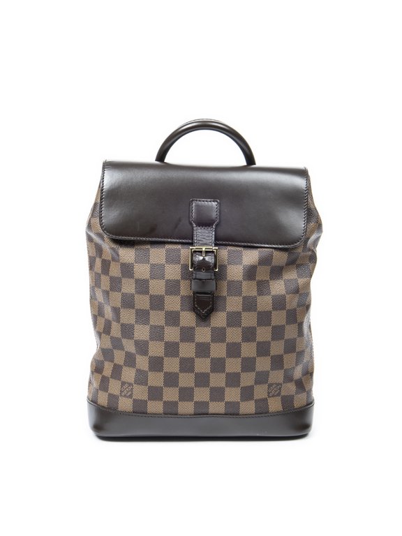 Pre-Owned Louis Vuitton Brown Soho Backpack Damier Ebene