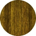 thumbnail image 1 of Ahgly Company Machine Washable Indoor Round Oriental Yellow Modern Area Rugs, 6' Round, 1 of 4