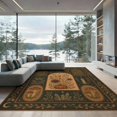 thumbnail image 2 of ODIKA 6'x9' Washable Area Rug Non-Slip, Chair-Friendly, Warm Earth Tones Botanical Design Intricate Nature Motifs with Mystical for Dining Room, Under Table, Office Décor, 2 of 7