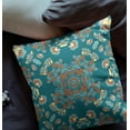 thumbnail image 4 of 18â€ Teal Orange Wreath Indoor Outdoor Zippered Throw Pillow, 4 of 4
