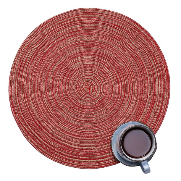 Wosthever Posavasos de mantel grueso de tejido de algodón para el hogar, cocina, almohadilla anti-caliente con aislamiento térmico Mostrada rojo 1 piezas 35cm
