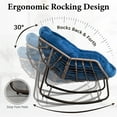 thumbnail image 3 of Indoor Outdoor Rocking Chair, Oversized Papasan Rocking Chair with Padded Cushion, Rocker Egg for Front Porch, Garden, Living Room, Bedroom, Apartment, 3 of 8