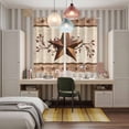 thumbnail image 6 of Curtains 84 Inches Long 2 Panels, Farmhouse Texas Star Brown Grommets Window Treatment Curtain, Berry Vintage Wooden Thermal Curtains Drapes for Living Room/Bathroom, 6 of 9