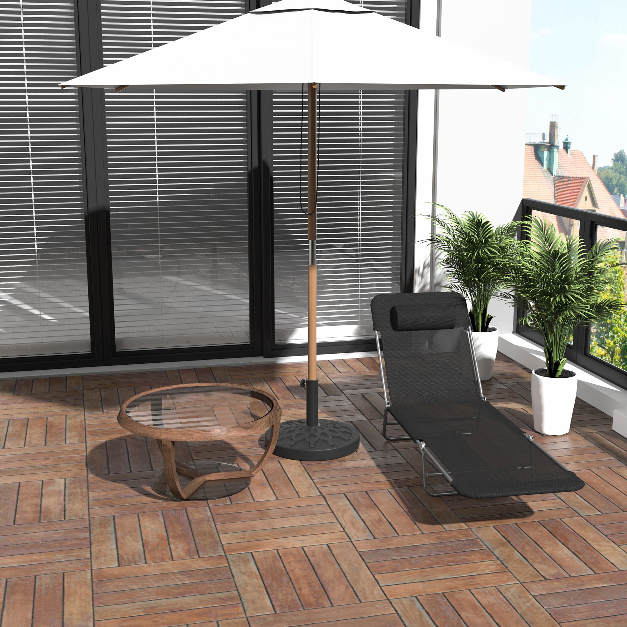 Folding Chaise Lounge Chair, Portable 6-Level Adjustable Back, Pillow Included, Ideal for Patio, Garden, Beach