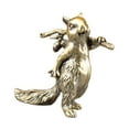 thumbnail image 2 of Figura de ardilla de latón, decoración de escritorio, mini escultura coleccionable, mascota de té para mesa, estantería de casa, regalo de, 2 of 9