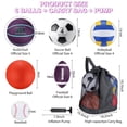 thumbnail image 2 of Juego de pelotas deportivas Realspring para niños y adolescentes con bolsa y bomba, 6 unidades, 2 of 6