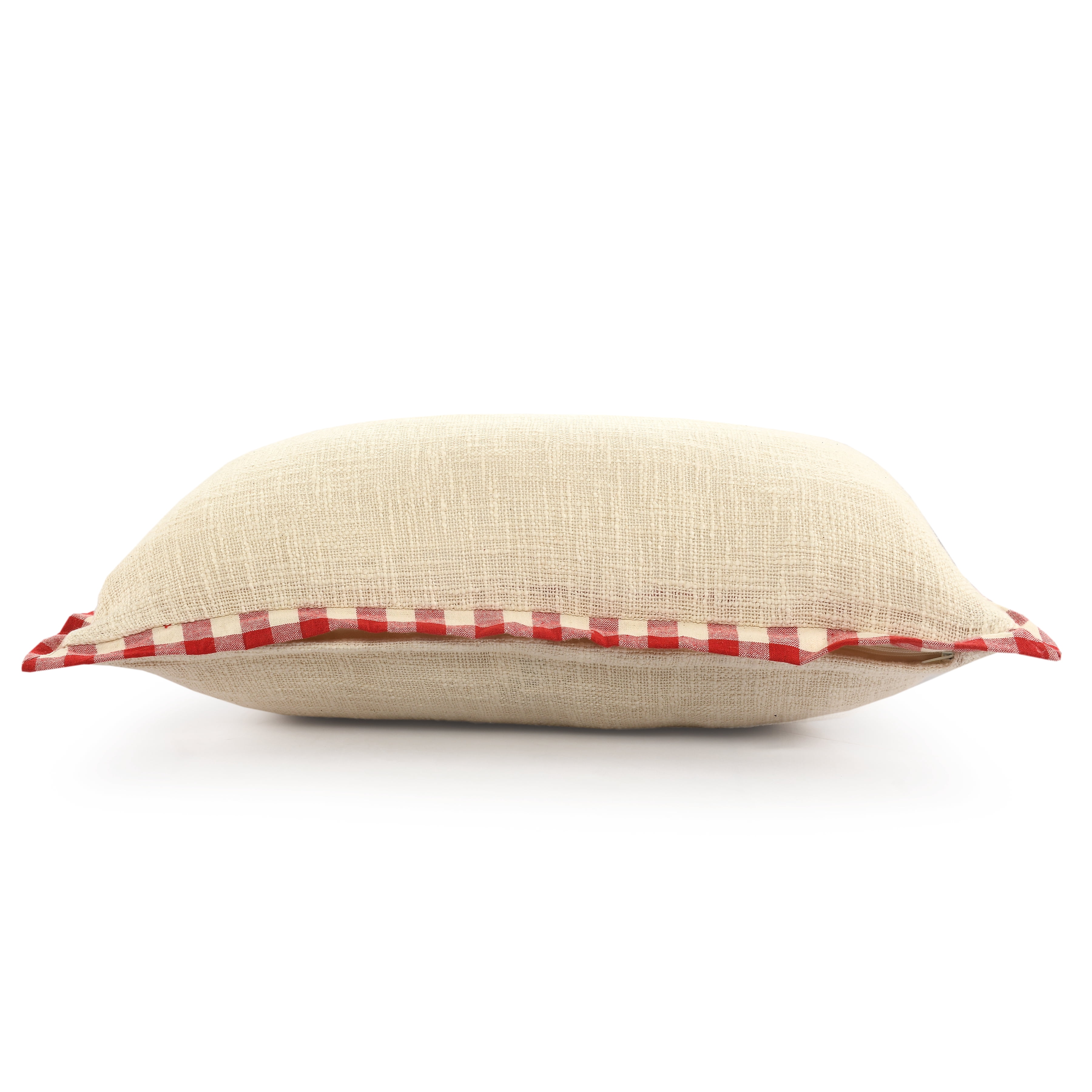 Ox Bay Holiday Set of 2 16" x 24" Red/Ivory Plaid Cotton Adult Decorative Lumbar Throw Pillow Cover Set