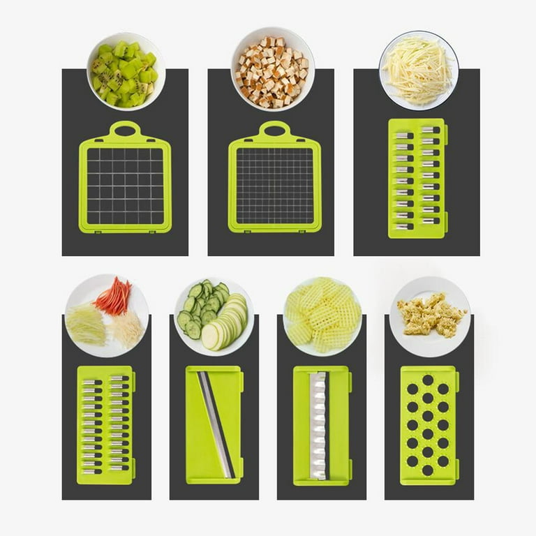 COWIN Vegetable Chopper Dicer Cutter Grater Egg Slicer Onion Chopper  Multifunction 14 in 1 with Container 8 Blade 