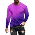 thumbnail image 2 of Big & Tall T Shirts for Men Plus Size S-5X Long Sleeve Sweatshirts Mens Casual Gradient Printed Pullover Crewneck Slim Athletic Workout Tops, 2 of 4