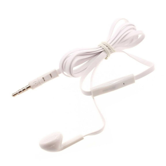 Wired Earphone Mono Headset For Verve Connect, ZMax 11 - Single Earbud 3.5mm Headphone Flat White for Consumer Cellular Verve Connect, ZMax 11