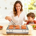 thumbnail image 4 of Electric Hot Dog Roller 3 in 1 Indoor Grills Portable with Non-stick & Smokeless Removable Grill & BBQ Griddle Plate, Stainless Sausage Grill Cooker Machine Fits 9 Sausage for Family Party, 4 of 9