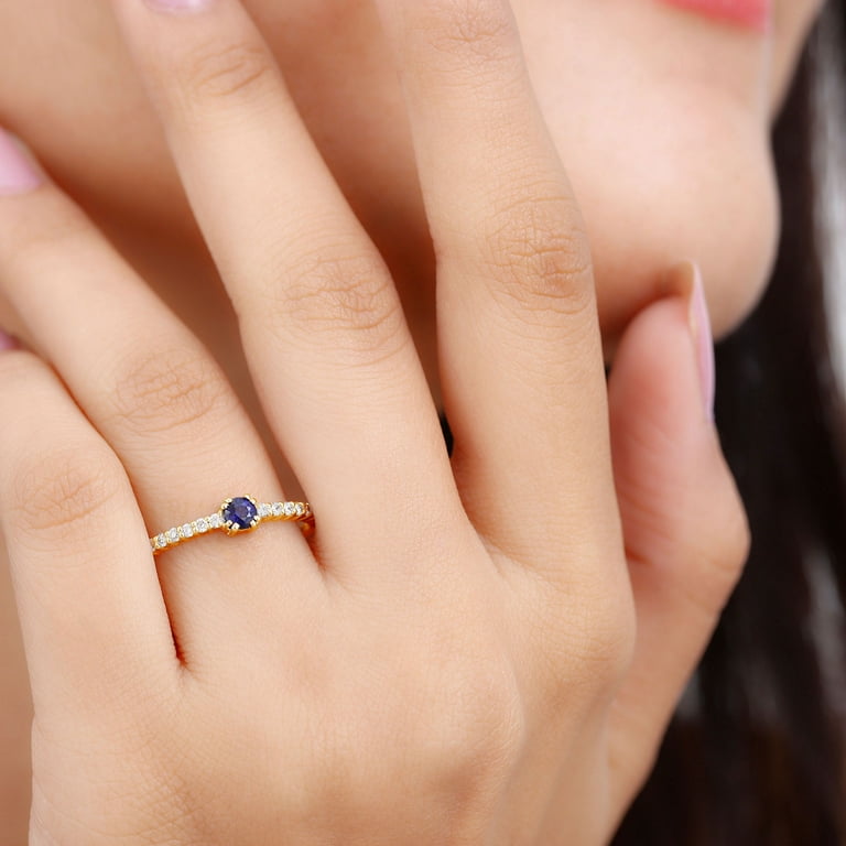 Blue sapphire promise rings hot sale