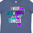 thumbnail image 4 of Inktastic Suicide Prevention I Wear Teal and Purple for My Uncle Boys or Girls Toddler T-Shirt, 4 of 5