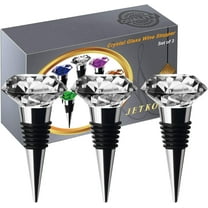 JETKONG 3 Pcs Wine Stoppers Crystal Wine and Beverage Bottle Stopper Diamond Decorative Wine Bottle Stopper (Crystal) Crystal x