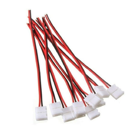 

koaiezne 10pcs Wire Solderless Snap Down Strip Connector For 8mm Wide 3528 2835 Single Co