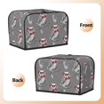 thumbnail image 7 of Toaster Covers 2 Slice, Red Glasses Bow Tie Owl Waterproof Bread Machine Cover Fits for Standard 2 Slice Toasters, Home Decor Toaster Protection with Hanging Rope, 7 of 7