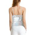 thumbnail image 4 of Women's Shiny Metallic Strappy Sleeveless Loose Fit Tank Top Breathable Lightweight Night Out Cami Shirts Sparkle Casual Party Blouses , #02 White, L, 4 of 4