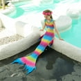 thumbnail image 4 of 【Uhome】Girls Mermaid Bathing Suit 3PCS Cute Vest Bikini Swimsuits with Fish Tail Kids Beach Costume Set 3-12Y, 4 of 7