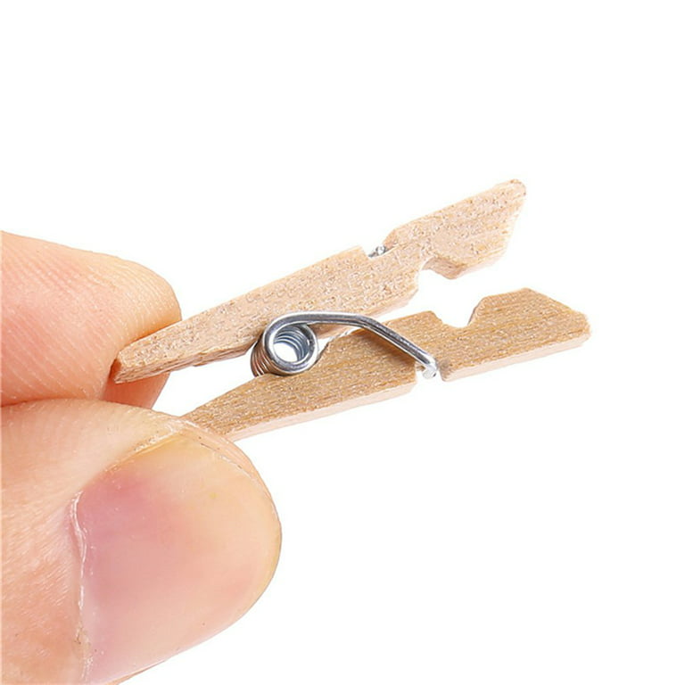 100 Pcs 25MM Clips Natural Wooden Mini Clamp Reusable Portable Diy Photo  Paper Snack Clips Hardwood Clothespins