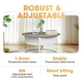 thumbnail image 4 of Easy4Home Lift-Top Coffee Table Round Center Table with Hidden Compartment Storage Shelf, Light Brown & White, 4 of 7