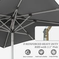thumbnail image 4 of 10FT Patio Umbrella with Push Button Tilt & Crank Lift, Durable Aluminum Frame & 8 Reinforced Ribs, UV-Resistant Canopy for Outdoor Shade in Backyard, Deck or Pool Area - Grey, 4 of 8