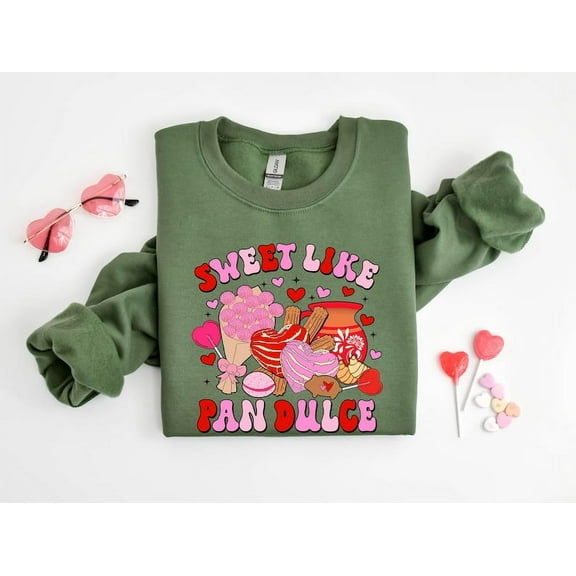 Sweet Like Pan Dulce Sweatshirt, Calorias de amor No Cuentan Shirt, Mexican Valentine Sweater, Valentine Shirt, Concha Valentines Day Shirt