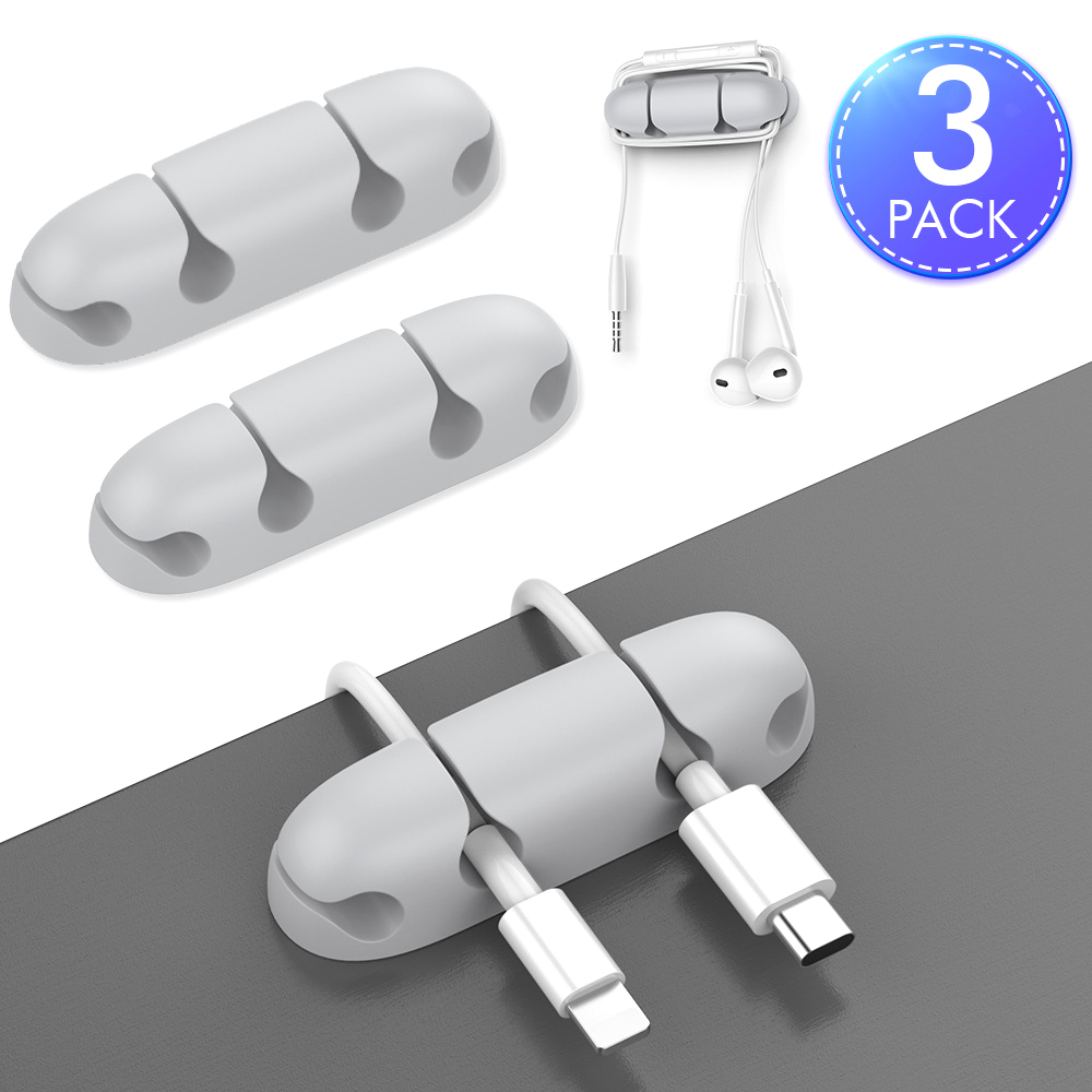 HOTBEST 3 Pack Cable Holder Desk Cable Clip SelfAdhesive Cable