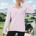 thumbnail image 6 of Uqiangy Stand Collar Full Zip Top Sun Protection Jacket Women Short Active Jacket Outdoor Jacket Women Short Long Sleeve Hiking Shirt Women Zip Up Workout Jacket Women Zip Top Pink 3XL, 6 of 9